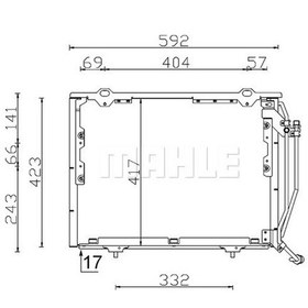 Resim KNECHT AC243000S Klima Radyatörü (592×423×17) W202 S202 C 200 Cdı C 220 Cdı Om 611.960 (Eno:8Fc351038454) 