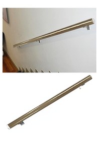 Resim Alüminyum Bronz Merdiven Tutamak, Korkuluk Yaşlı Engelli Duvar Tutamağı 200 Cm. Istenilen Ölçüde 200 Cm'ye Kadar 