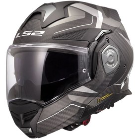 Resim Ls2 Advant x Karbon Horızon Mat Gümüş-Gri Kask 