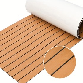 Resim JKYGINGD Taşınabilir Kendinden Yapışkanlı EVA Köpük Zemin Kaydırmaz Mat 240.03cm x 59.94cm, Zıplayan Halatlar, Spor Matları, Şok Emme ve Sessizleştirme için Genişletilmiş Uygulama; Tekne Gövdesi, Yat, Kano, Kano, Sörf Tahtası, RV Pedal, Golf Arabası, Havuz Kenarı Platformu, Koltuk, vb. Drenaj Kaydırmaz, Koruyucu ve Güzel, Kendinden Yapışkanlı Kesim, Kolay Değiştirme Matı 