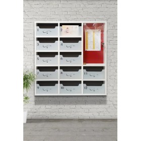 Resim 1001 Dijital - 12 Dairelik Apartman Ilan Panolu Posta Kutusu 