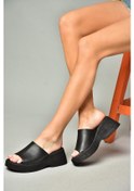 Resim Fox Shoes S996741209 Siyah Kalın Tabanlı Kadın Terlik Siyah 
