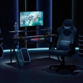 Resim Zizuva Tasarım 120x96x60 CM Monitör Raflı Siyah Gaming Çalışma Masası 