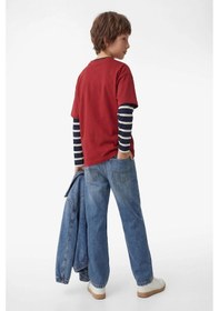 Resim Koton Erkek Çocuk Beli Lastikli Düğmeli Rahat Kesim Denim Pantolon İndigo 