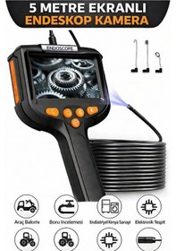 Resim 5 Metre Monitörlü Tek Kameralı Sert Kablo Yılan Endoskop Kamera 5,5 Mm 4.3 Inc Ekran Ip67 Su Geçirmez Led Işıklı Henüz Değerlendirilmemiş İlk Sen Değerlendir 