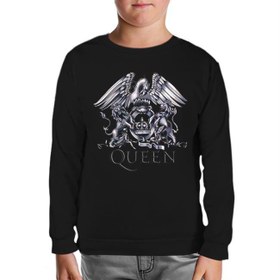 Resim Queen Logo Siyah Çocuk Sweatshirt 