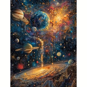Resim 5D Elmas Boyama Kiti Uzay Manzarası, 30*40Cm/11.8X15.8 İnç, Tam Yuvarlak Elmaslarla Aletler, Başlangıç Canvas Sanatı, Çerçevesiz Mozaik Duvar Dekoru El Sanatları, Yatak Odası ve Oturma Odası İçin Dekorasyon, Kristal Renkli Boyama, Elmas Boyama Seti. 