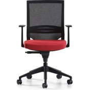 Resim Bürotime Cozy Çalışma Koltuğu - Sabit T Kol - Plastik Ayak - Kırmızı/siyah 