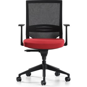 Resim Bürotime Cozy Çalışma Koltuğu - Sabit T Kol - Plastik Ayak - Kırmızı/siyah 