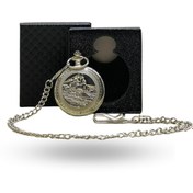 Resim ForWhat Büro Ev Ofis Hediyesi için Kutulu Silver Tren Figür Köstekli Saat 