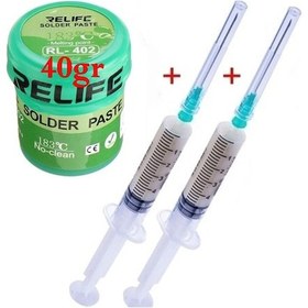 Resim Relıfe Rl-402 Elektronikçi Yardımcı Krem Lehim Solder Paste 183 C Noclean Sn63/pb67 40g Flux Lehim Toplama Set01 