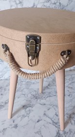 Resim Bengi Ticaret Hobi 90190 Adn Bavul Yuvarlak Fiskos Sehpa Ham Ahşap Mdf Kutuda Sevk El Yapım 