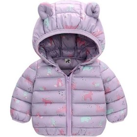 Resim Unicorn Baskili Pufudik Mont Lila 