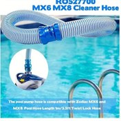 Resim Willowhaven Zodiac Mx8 Mx6 Havuz Temizleme Hortumu Dönen Kilit Kelepçeli Beyaz Mavi Yedek Hortum Seti 