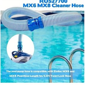 Resim Willowhaven Zodiac Mx8 Mx6 Havuz Temizleme Hortumu Dönen Kilit Kelepçeli Beyaz Mavi Yedek Hortum Seti 