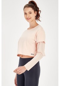 Resim Maraton Active Regular Kadın Bisiklet Yaka Uzun Kol Fitness Mercan Sweatshirt 18557-mercan 