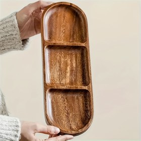 Resim 1 adet Çok Fonksiyonlu Üzüm Ahşap Tabağı - Oval, Atıştırmalıklar, Kekler, Ekmek, Meyveler ve Çay için Uygun - Ev Mutfakları, Partiler ve Öğleden Sonra Çay için İdeal Seçim 