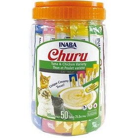 Resim Inaba Ciao Churu Cream Tuna ve Tavuklu Kedi Ödül Kreması 50 x 14 Gr 