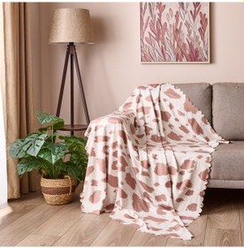 Resim Soft Leo Koltuk Örtüsü - Bej - 170x200 Cm Renkli 