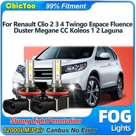Resim 12000lm Araba Sis Farları 12 V 6000 K Sis Lambaları Renault Clio 2 3 4 Twingo Plug And Play 