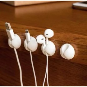 Resim Mena Rise 20’li Kablo Sabitleme Klipsi Seti | Siyah & Beyaz Kablo Düzenleyici | Masa Üstü, Ofis, Ev ve Tv Kablo Yönetimi Için Yapışkanlı Klipsler 