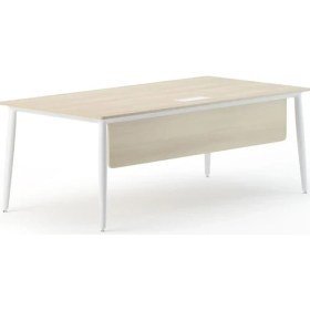 Resim Bürotime Era Yönetici Masası, Akasya & Beyaz Ayak, 100X200CM 