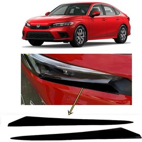 Resim Oto Aksesuarcım Honda Civic 2022-2023 Far Altı Kaşı Çıtası Piyano Black 2 Parça 