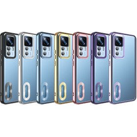 Resim m.tk moveteck Xiaom Mi 12t Pro Kılıf Kamera Lens Korumalı Parlak Renkli Kenar Logosu Açık Derin Mor 