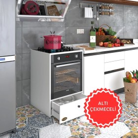 Resim Kenzlife ankastre modülü kabini lityum byz fırın ocak dolabı çekmeceli 