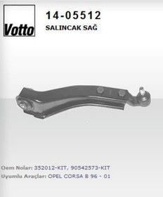 Resim VOTTO 14-5512 Salıncak Sağ Corsa B 97- Combo Tigra 93-01 Rotilli 