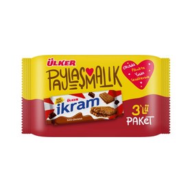 Resim Ülker İkram Çikolata Kremalı Bisküvi 3x84 G 