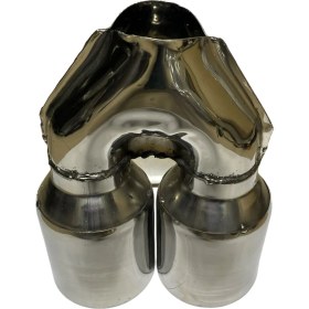 Resim HYM Tuning 110 Luk Egzoz Ucu Çiftli Düz Içi Dışı Krom 100 mm Egzoz Ucu Düz 