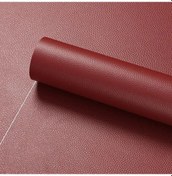 Resim 30x100 Cm Yapay Pu Deri Yamalar Suni Suni Deri Kumaş Kendinden Yapışkanlı Wine Red 