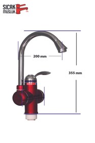 Resim Sıcak Musluk Elektrikli Ani Su Isıtıcı Termal Şofben Musluk 