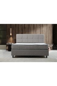 Resim Minar 120X200 Vitalia Baza Başlığı Yatak Seti - Açık Gri 