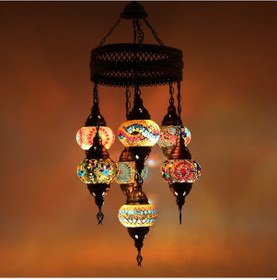 Resim Dekoratif EL YAPIMI DEKORATİF AVİZE MOZAİK SARKIT 