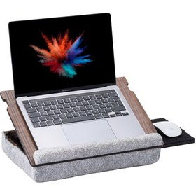 Resim Vigo Wood - Eğim Ayarlanabilir Çekmeceli Mousepad Minderli Laptop Sehpası - Ceviz Ls051 