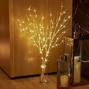 Resim Bir LITBLOOM Beyaz/Kahverengi Şube Peri Işık Dizisi ile Yapay Huş Ağacı Şubeleri, 78.74 cm/68.58 cm Ölçülerinde, 50 LED Işık ile Pille Çalışır. Bu Aydınlatılmış Söğüt Şubeleri Ev Dekoru, Noel Tatili Düğün Partisi Dekorasyonları, İlkbahar Festivali Dekorasyonları, Oda Dekoru ve Sevgililer Günü Hediyeleri için Mükemmel. 