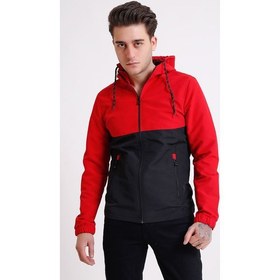 Resim LTC Jeans Kapüşonlu Erkek Tam Boy Fermuarlı Kırmızı Ince Mont 