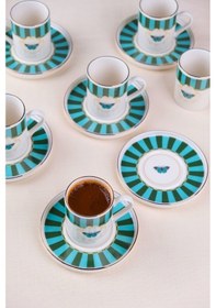 Resim Tabak Evi Porselen Butterfly Collection Altın Yaldızlı Kahve Fincanı 85cc Yeşil 6 Lı Çok Renkli 