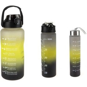 Resim Matara Üçlü Set 2000 Ml 900 Ml 300 Ml Siyah 