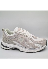 Resim Greyder 59217 Beyaz Süet - Gümüş Renk Deri Kadın Sneaker Spor Ayakkabı Beyaz - Gümüş 