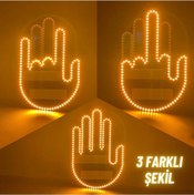 Resim HOT POWER Gesture Uzaktan Kumandalı El Orta Parmak Led Araba Içi Led 3 Farklı Mod 