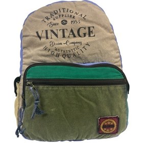 Resim Old Cotton Cargo Kaliteli Renkli Vintage Disayn Günlük Sırt Gezi Okul Seyahat Çantası 31 Cm X 41 Cm Haki 