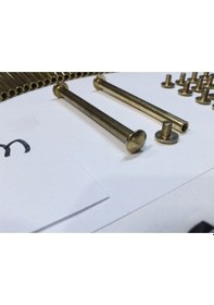 Resim 5 CM Sarı Dosya Klasör Menü Sunum Kartela Vidası Sarı 100 Adet 