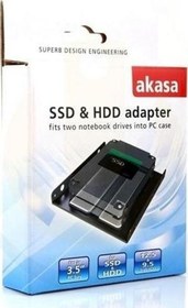 Resim Ak-Hda03 2 X 2,5" Hdd 3.5" Adaptör + Sata Kablo Seti Akasa