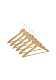 Resim Nyn Ahşap Barlı Elbise Askısı Naturel Renk 6 Adet 