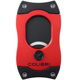 Resim Colibri Siyah-Metalik Kırmızı S-Cut Düz Puro Kesici 
