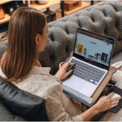 Resim Vigo Wood - Eğim Ayarlanabilir Çekmeceli Mousepad Minderli Laptop Sehpası - Ceviz Ls051 