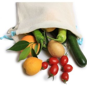 Resim Doğal Pamuklu Sebze Meyve Çantası Üçlü Paket 